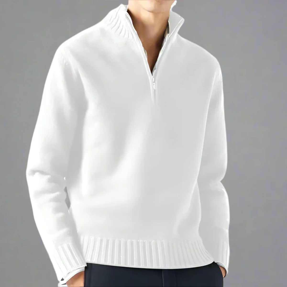 DE CARLO HALFZIP SWEATER