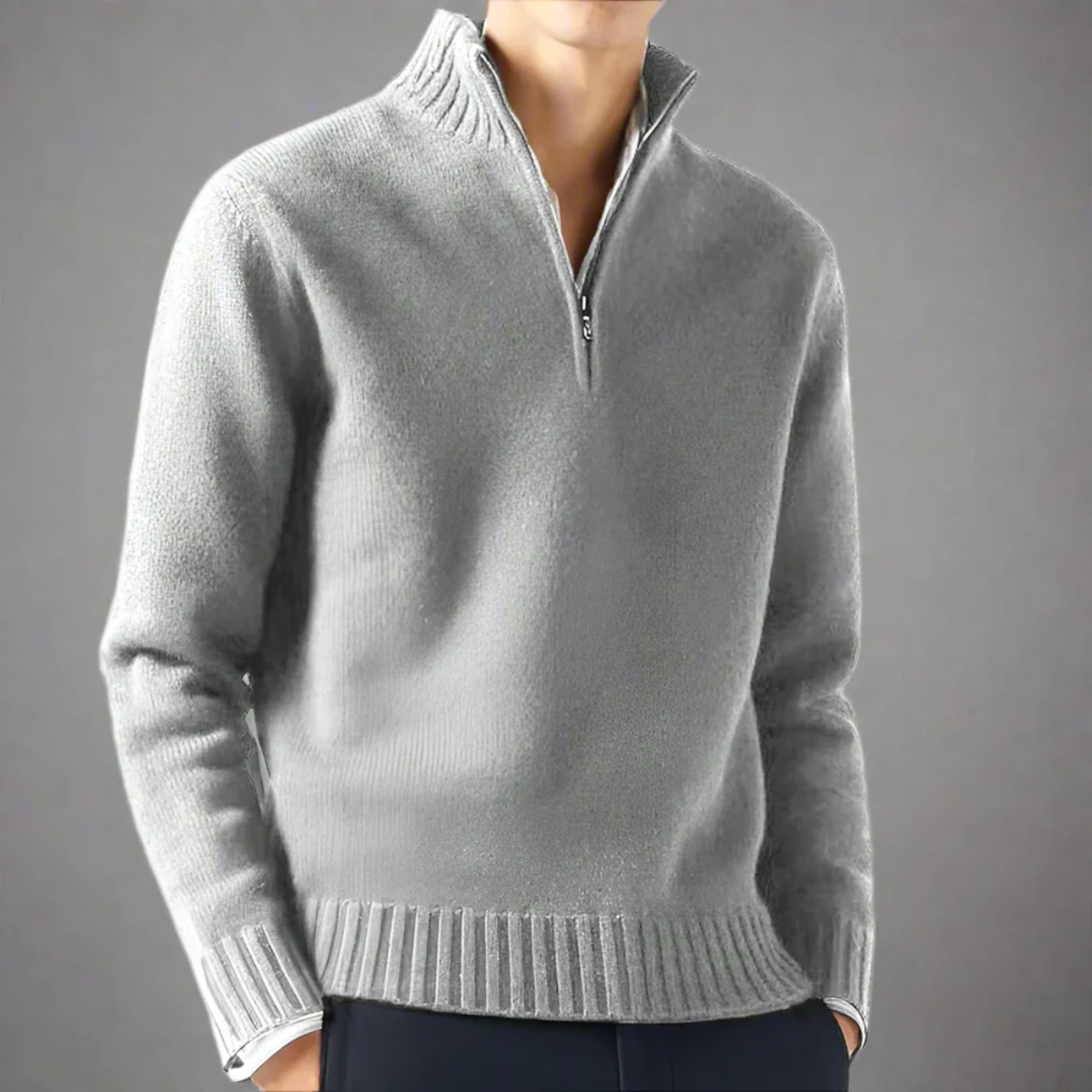 DE CARLO HALFZIP SWEATER