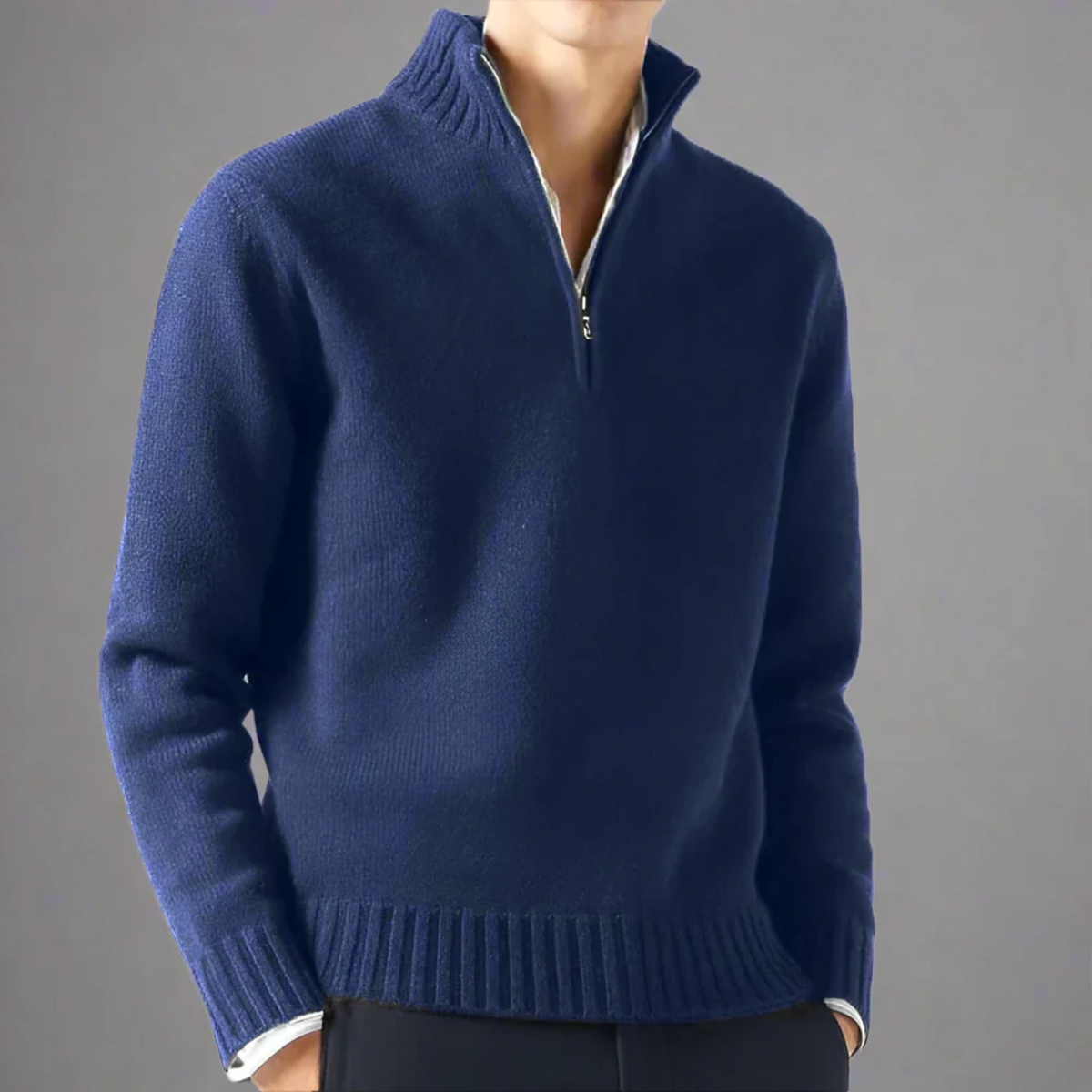 DE CARLO HALFZIP SWEATER