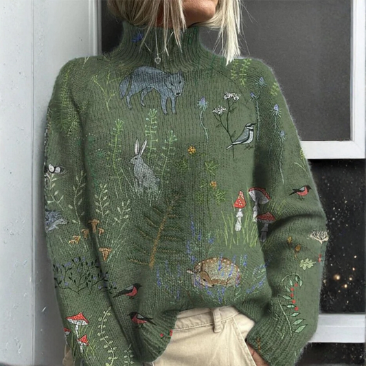 Alira | Warm Floral Turtleneck