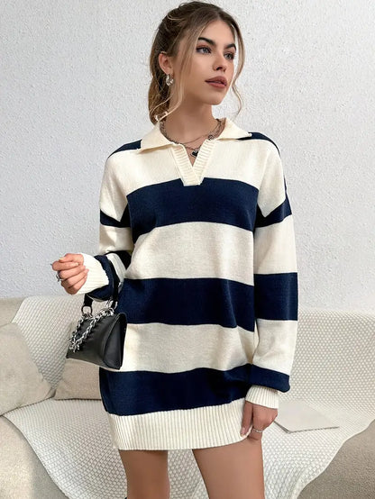 elegante losse mini-jurk met lange mouwen